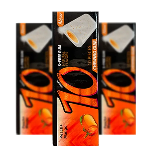 آدامس با طعم هلو و انبه 10 (تن) 25 گرم