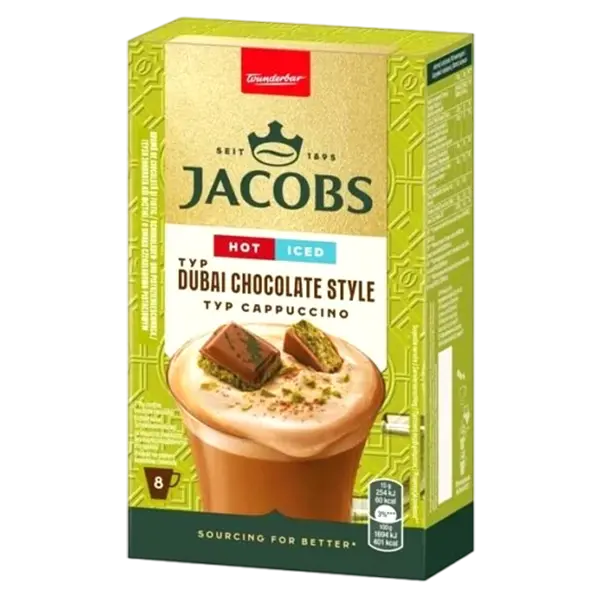 کاپوچینو دبی چاکلت جاکوبس 8عددی 156گرم