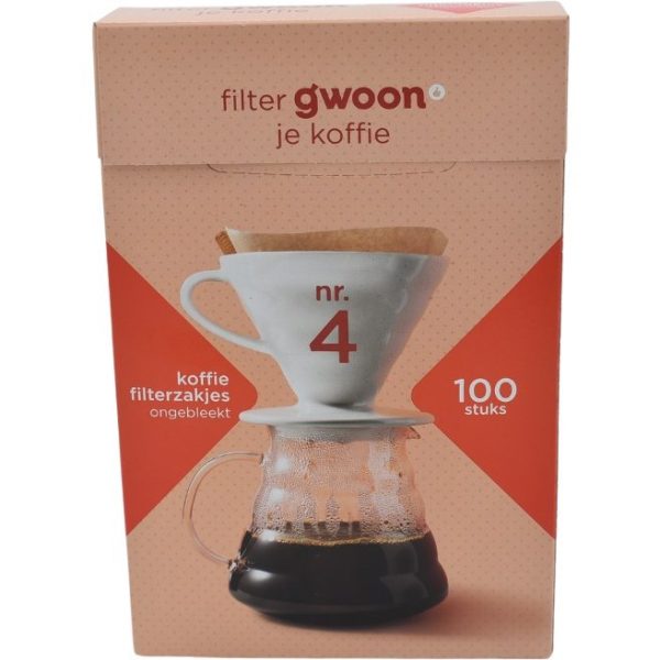فیلتر قهوه کاغذی گوون سایز ۴ بسته ۱۰۰ عددی