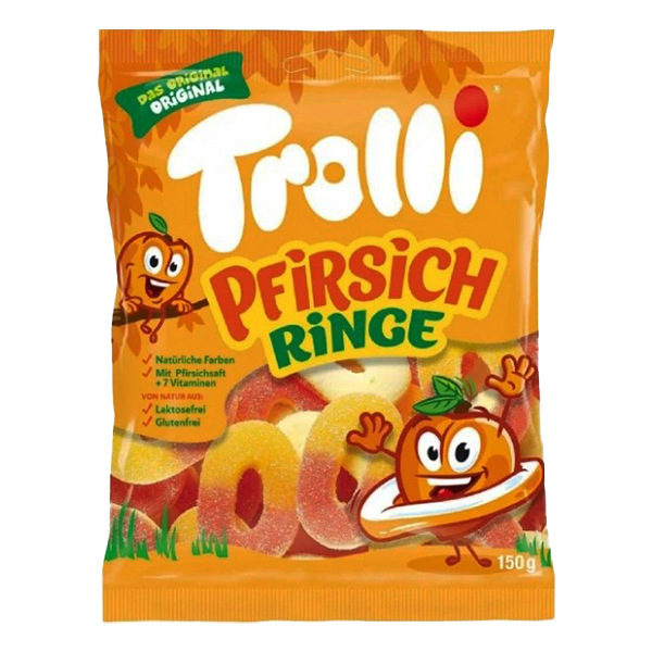 پاستیل ترش حلقه ای هلو ترولی 150گرم